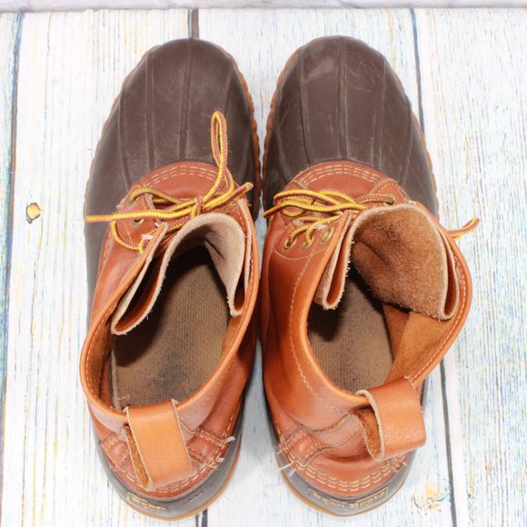 LL Bean Womens Brown Leather 8-Inch Insulated Ankle Duck Boots Size 10 M - Picture 8 of 9